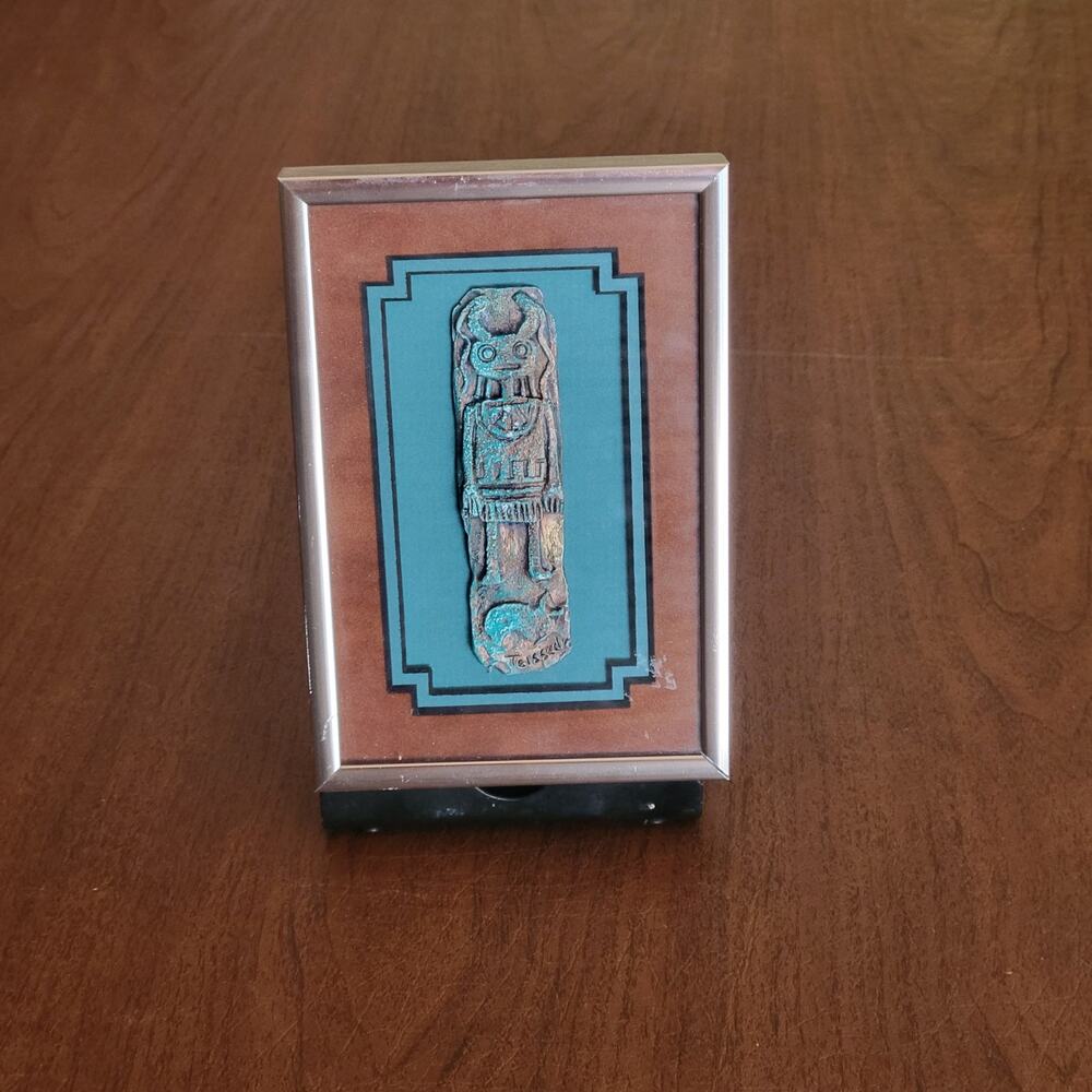 Framed Cleo Teissedre Designs Copper Totem Art Wall Decor Home Decor